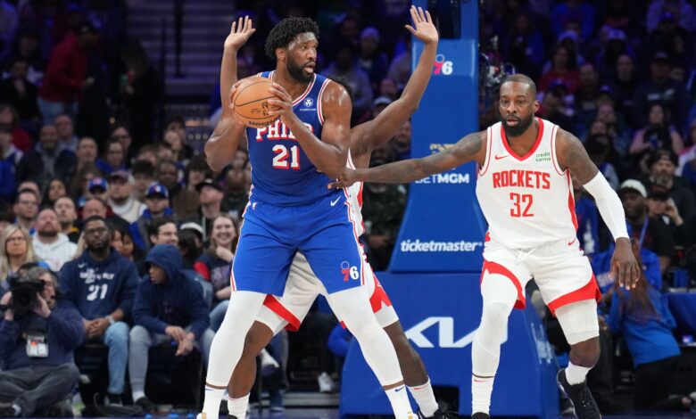 Houston rockets vs 76ers match player stats